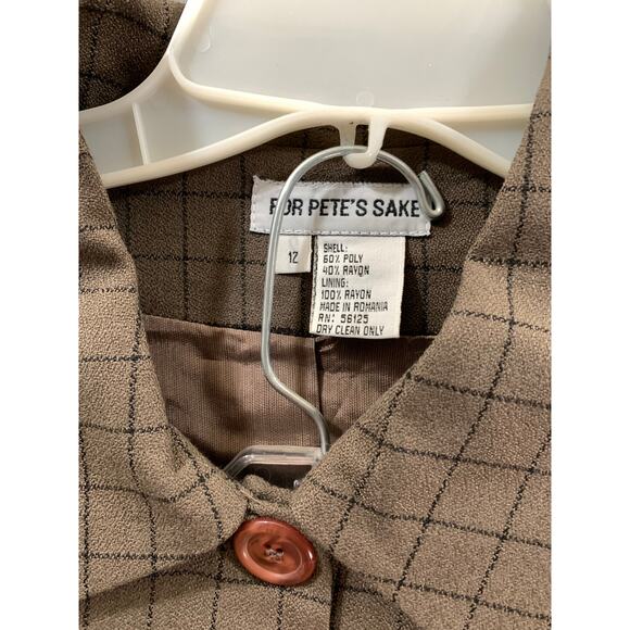 For Pete's Sake Suits Womens Size 14 Brown Formal Top Blazer and Skirt - Picture 3 of 7